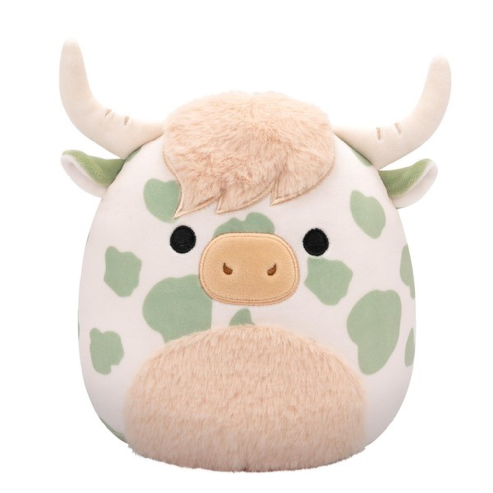 Squishmallows 7.5 Inch - Celestino the Sage Green Spotted Highland Cow NWT